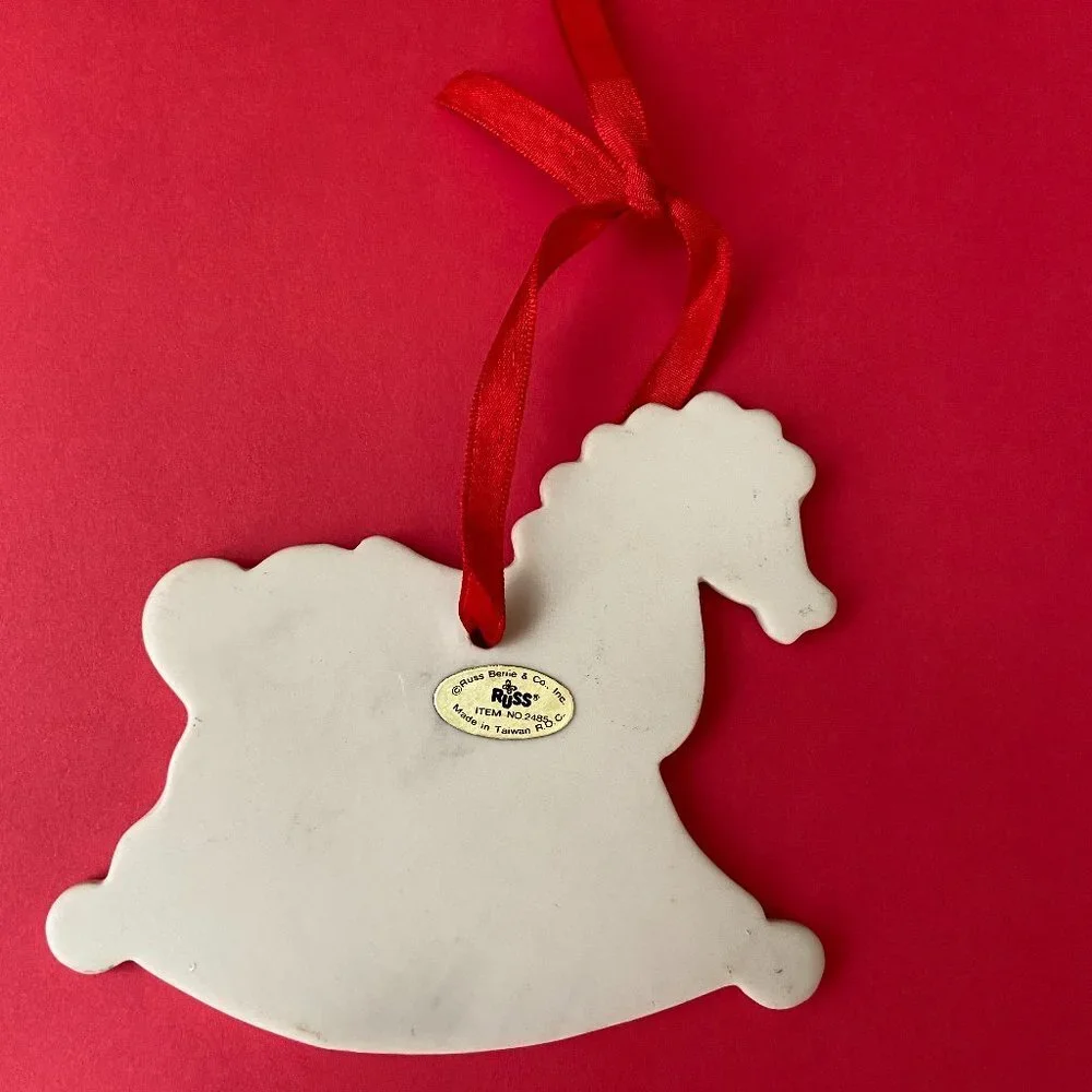 Vintage Christmas Ceramic Ornament Horse